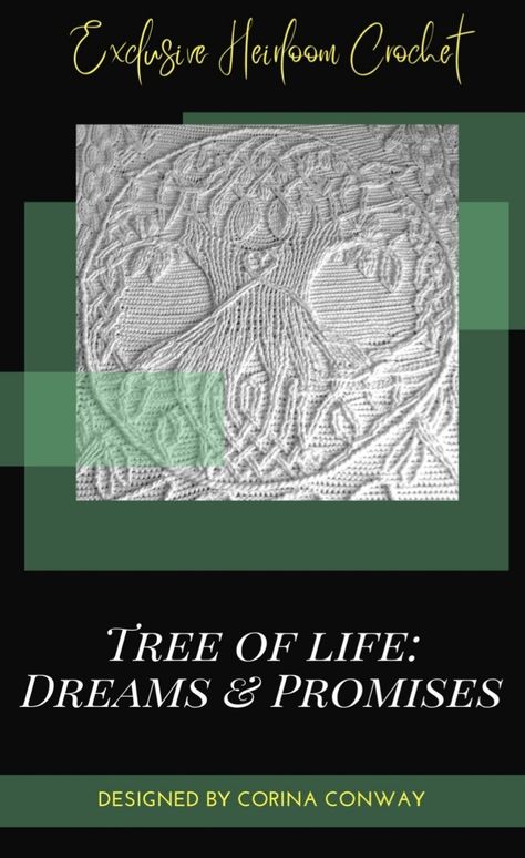 Tree of Life blanket crochet pattern Crochet Tree Of Life, Tree Of Life Blanket, Heirloom Crochet, Tree Of Life Pattern, Life Dreams, Crochet Tree, King Size Blanket, Blanket Crochet Pattern, Newly Married Couple