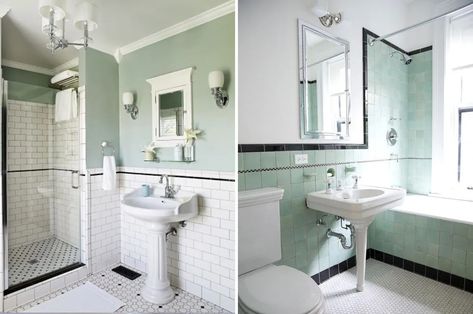 PLEASE Don't Remodel Your Vintage Art Deco Bathroom | OBLIQUE NEW YORK Bathroom 1930s Style, Vintage Bathroom Renovations, 1930s Inspired Bathroom, 1930 Bathroom Remodel, 1920 Bathroom 1920s Style Vintage, 1940’s Bathroom, Vintage Art Deco Bathroom, 1920s Bathroom Original Vintage, 1930s Bathroom Original