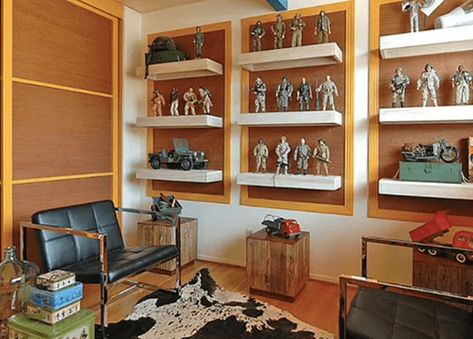 60 Best Man Cave Ideas for 2022 - ManMadeDIY Contemporary Family Room, Modern Family Rooms, Clothing Displays, Collection Display, Man Room, Diy Life Hacks, Ideas Pictures, Décor Diy