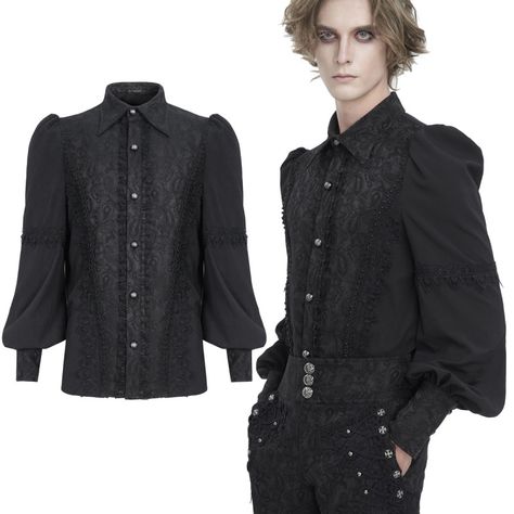 Victorian-Goth Devil Fashion Shirt | BOUDOIR NOIR Victorian Fashion Male, Victorian Male Fashion, Romantic Goth Outfits, Goth Outfits Aesthetic, Gothic Fashion Victorian, Alternative Fashion Outfits, Victorian Gothic Style, Uniform Accessories, Victorian Goth