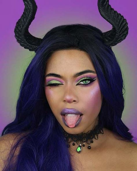 Urban Decay Perversion Eyeliner, Halloween Makeup Ideas For Women, Deer Makeup Tutorial, Maleficent Halloween Costume, Maleficent Makeup, Cleopatra Makeup, Glam Skull, Disney Inspired Makeup, White Eye Makeup