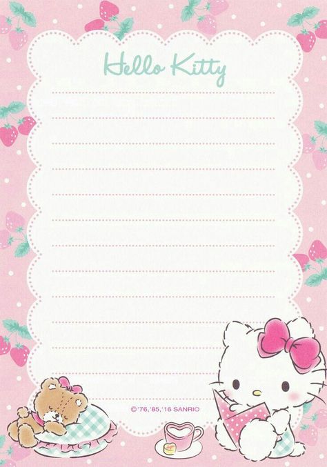 Note App, Notes Background, Kawaii Printables, Taekwondo Wallpaper, 헬로키티 배경화면, Hello Kitty Printables, Writing Paper Printable Stationery, Helix Piercings, Note Writing Paper