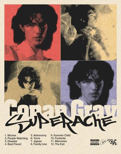 Conan Gray Retro Poster, Conan Gray Posters Vintage, Conan Gray Magazine, Vintage Conan Gray Poster, Conan Gray New Album 2024, Conan Gray Design, Conan Gray Album Poster, Conan Gray Found Heaven Poster, Conan Gray Poster Superache