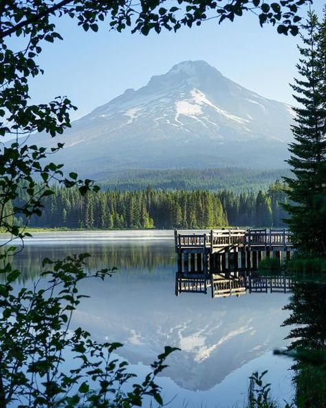 Luke Kelly on Instagram: "Early morning frames at Trillium Lake, Oregon.  On clear, calm mornings, the reflections of Mt. Hood in its waters are unreal.  The first time I went to Trillium, I’d spent all day hiking at Mount Rainier the day before. I drove down I-5 into Oregon after dark, and camped out on the side of a Forest Service Road next to my car. I got up before dawn and walked down to the lakeshore, and it was totally empty. I was blown away by these views; it has to be one of my favorite places in the PNW.  Definitely worth checking out next time you’re out there. . . . . . . #pnw#washington #earthfocus #stayandwander #earthpix #portland #westcoast #liveoutdoors #bestvacations #theoutbound #discoverglobe #mounthood #trilliumlake #oregon #optoutside #rainier #nationalpark #vanlife Mt Hood Oregon, Trillium Lake, Earth Pictures, Usa Beaches, Travel Bucket List Usa, Mount Hood, Mt Hood, Vacation Usa, Oregon Usa