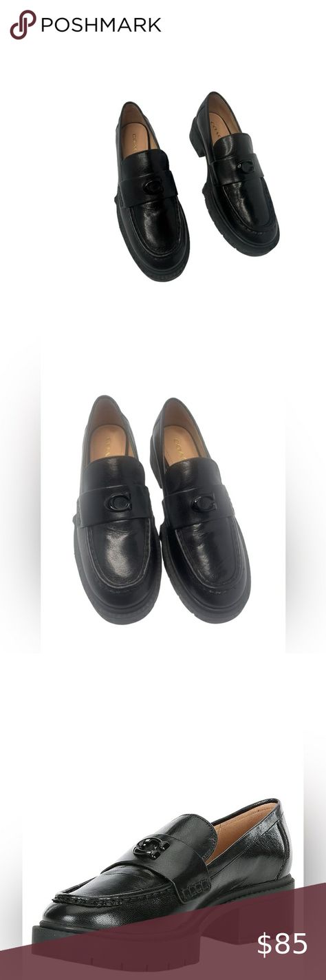 Coach Leah NIB Size 7.5M Buttery Soft Solid Black Leather Lug Sole Loafers Coach Shoes, Lug Sole, Solid Black, Black Leather, Loafers, Size 7, Women's Fashion, Shop My Closet, Amazing Fashion