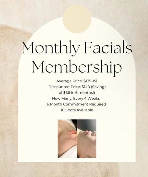 **To Our Amazing Clients, This One’s for You!** If you’re already loving your visits to And Skin Esthetics or can’t wait to book your next appointment, we’ve got something special just for you. Introducing our **Monthly 60 Mins Facial Membership**—every 4 weeks, you’ll receive a CUSTOMIZED facial handpicked by Andie, featuring premium elements from our top-tier facials, all at a discounted price! 😱 A 6-month commitment is required. For our “brows on point” clients, we’re offering a **packa... Facial Membership, Book Now Appointment, Facial Appointment, Skin Esthetics, Wellness Center, Top Tier, Something Special, Massage, Facial