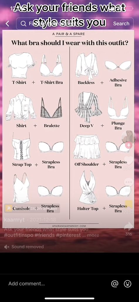 Neckline Guide, Undergarment Fashion, Deep V Bra, Style Essentials, Backless Bra, Bra Types, T Shirt Bra, Strap Tops, Useful Life Hacks