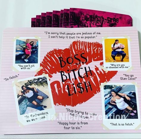 Inside the burn books #burnbook #firstbirthdayparty #meangirlsparty #birthdayparty Making Burn Book With Bestie, Inside Of Burn Book, You Turn The Page I Burn The Book, Burn Book Inside, World Burn Mean Girls Musical, The Book That Wouldn't Burn, Mean Girls Party, Glen Coco, Burn Book