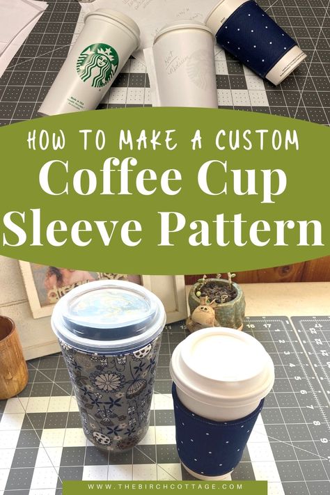 Ice Coffee Cozy Pattern, Iced Coffee Cozy Sewing Pattern, Cup Cozies Fabric, Coffee Coozie Diy Sleeve Pattern, Coffee Cup Cozy Template, Diy Coffee Cozy, Quilted Coffee Cup Cozy, Iced Coffee Sleeve Pattern, Coffee Cup Sleeve Pattern