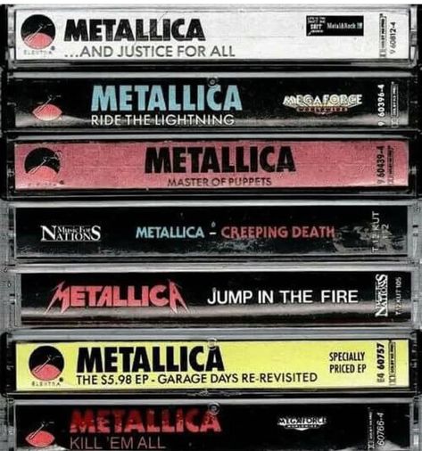 Oro Nick Stark, Hard Rock Aesthetic, Metallica Albums, Rock Aesthetic, Master Of Puppets, Ride The Lightning, And Justice For All, 80s Rock, Musica Rock