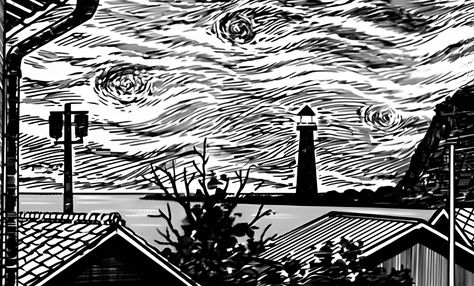 Junji Ito Landscape, Junji Ito Laptop Wallpaper, Junji Ito Wallpaper Desktop, Junji Ito Header, Uzumaki Manga, Horror Manga, Dark Wizard, Japanese Poster Design, Book Wallpaper