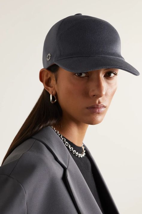 We like our caps chic and simple. Logos: optional... Loro Piana Cap, Content House, Gray Cashmere, Gray Cap, Fashion Cap, Loro Piana, Baseball Caps, Net A Porter, Women Collection