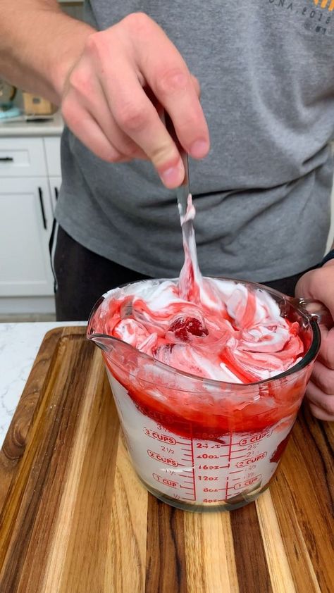 Strawberries and Cream Dr. Pepper Cake | Derek makes a delicious dump cake with homemade icing and Dr. Pepper! | By Derek and Sean | Facebook | Alright, we got some strawberry pillsberry cake mix. Now I know you guys seen me do some of these easy cakes. This one's going to seriously change your life. Doctor Pepper Strawberries and Cream Edition. To get a can you have to buy like a whole 12 pack and I just wanted to make this one dessert for you guys. So I'm just going to kind of pour 12 ounces o Cherry Doctor Pepper Cake, Dr Pepper Strawberries And Cream Alcohol, Strawberry And Cream Dr Pepper Cake, Dr Pepper Cherry Chocolate Cake, Strawberry Cake Doctored, Dr Pepper Cake, Strawberry Dump Cake, Diet Dr Pepper, Strawberry Cream Cakes