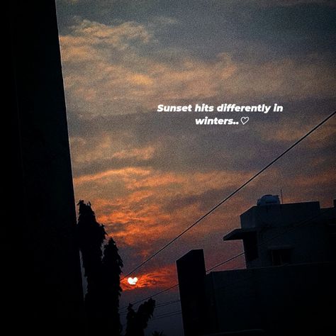 Sunshine In Winter Quotes, Winter Sunset Quotes, Winter Captions, Sunset Love Quotes, Sunset Captions For Instagram, Obsession Quotes, Caption For Boys, Sunset Captions, Love Captions