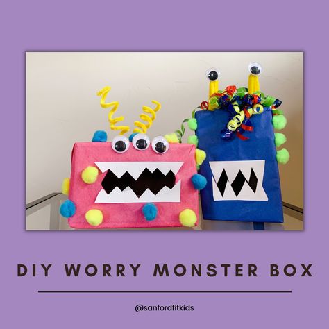 Worry Box Classroom, Worry Monster Craft, Worry Box For Kids, Worry Monster, Monster Box, Monster Craft, Mindfulness For Kids, Craft Activity, Building For Kids