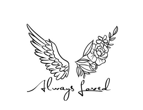 Angle Baby Tattoos For Women, Tattoo For Angel Baby, Always Loved Tattoo, Angel Baby Tattoo Ideas, Angel Baby Tattoos, Baby Angel Tattoo Designs, Tattoo For Lost Baby, Angel Wing Tattoo Memorial, Angel Baby Tattoo