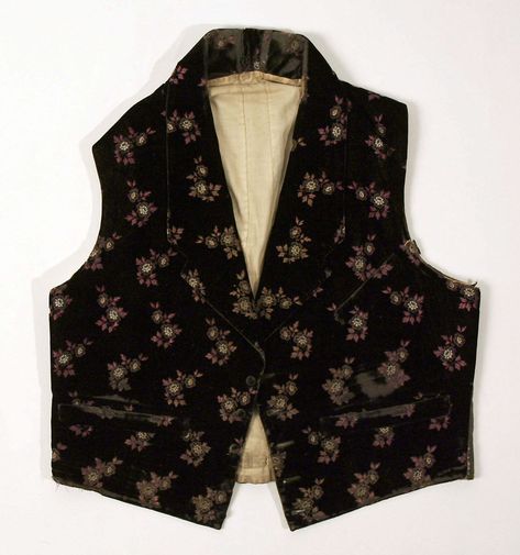 Vest | American or European | The Met Masc Clothing, Civilian Clothes, Mens Vintage Vest, Afternoon Dress, 19th Century Fashion, Period Outfit, French Fabric, Vintage Vest, Edwardian Fashion