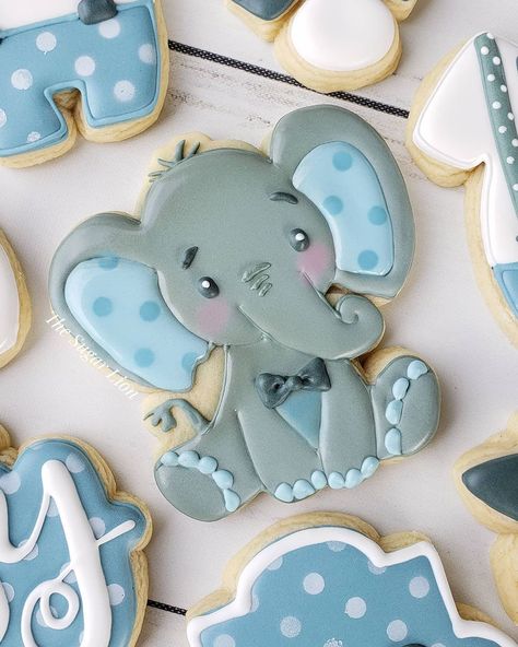 Elephant Sugar Cookies, Elephant Baby Shower Cookies, Baby Boy Cookies, Elephant Birthday Party, Angel Baby Shower, Elephant Baby Boy, Elephant Clip Art, Elephant Cookies, Elephant Baby Shower Boy