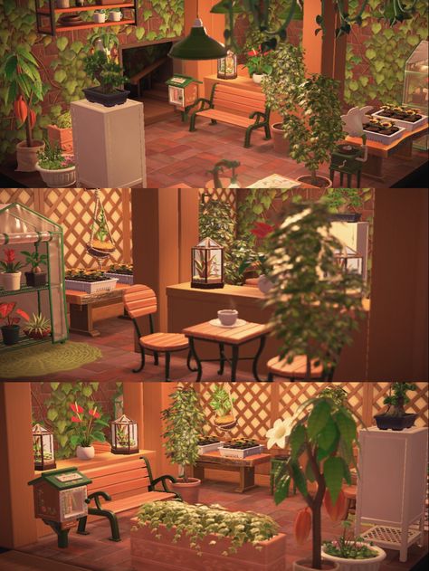 Plants Animal Crossing, Acnh Garden House Interior, Vacation Home Concept Acnh, House Of Perennials Acnh, Acnh Hhp Garden, Animal Crossing Tea Garden, Acnh Indoor Garden, Animal Crossing School Names, Happy Homes Paradise