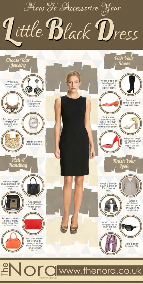 From Visually. Here are some great ideas for accessorizing your Little Black Dress. Black Dress Outfit With Heels, Black Dress Design Ideas, Black Dress Styling Ideas Classy, Long Black Dress Accessories, How To Style Black Dress Classy, Jewelry To Wear With Black Dress, How To Wear A Black Dress, Jewelry For Black Dress Formal, Heels To Wear With Black Dress