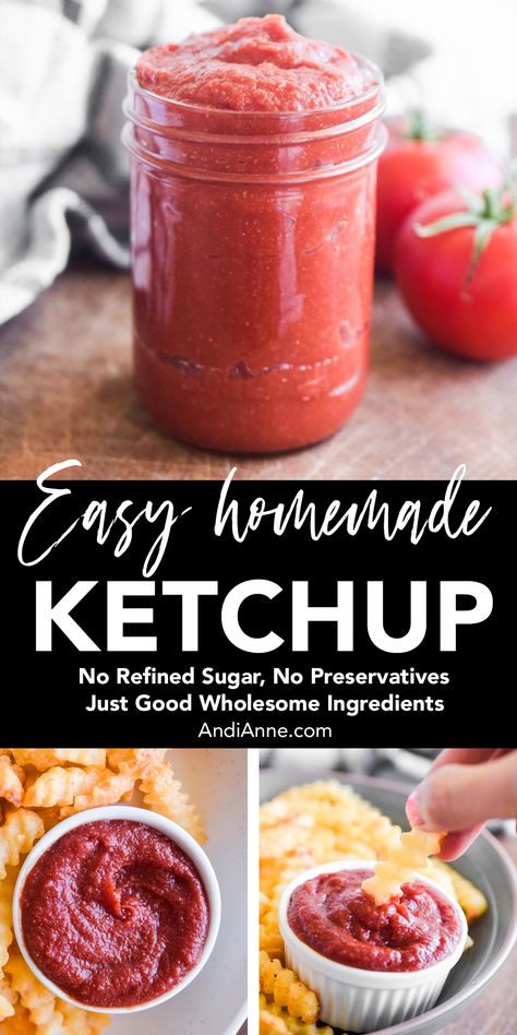 Healthy Ketchup Recipe, Sugar Free Ketchup Recipe, Homemade Ketchup Recipes, Sugar Free Ketchup, Ketchup Recipe, Homemade Ketchup, Motherhood Tips, Homemade Condiments, Condiment Recipes