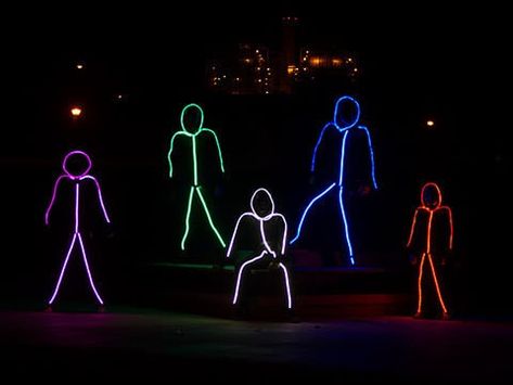 LED Stick Figure Costume Stickman Costume, Glowstick Costume, Stick Costume, Stick Figure Costume, Glow Stick Party, Car Night, Led Stick, Halloween Events, Christmas Dance