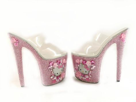 Hello Kitty Heels, Kitty Heels, Primadonna Girl, Pink 90s, Pleaser Heels, Charmmy Kitty, Pink Friday, Girly Shoes, Hello Kitty Collection