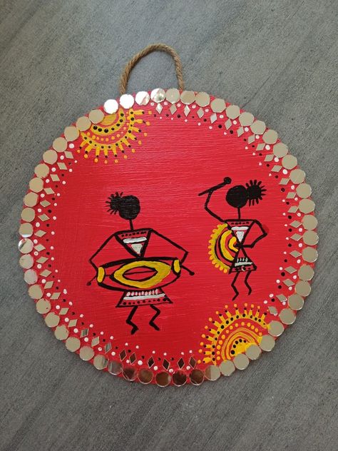 Warliart #warlipainting#warlipaintingdesign Worli Painting Designs, Warli Painting Ideas On Wall, Newspaper Art And Craft, Mirror Canvas Art, Art Competition Ideas, Worli Painting, Handmade Decorative Items, Warli Painting, Andrew Loomis