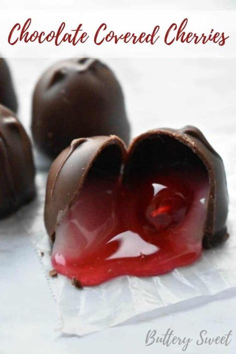 Cherry Chocolates Homemade, How To Make Chocolate Covered Cherries, Choc Covered Cherries, Chocolate Covered Cherries Easy, Valentines Chocolate Recipes, Valentine Day Baked Goods, Cherry Chocolate Recipes, Chocolate Covered Cherries Recipe, Chocolate Cherries