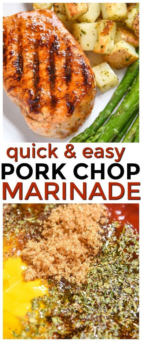 If you're looking for a pork chop marinade that's perfect for grilled pork chops or even baked pork chops this is it! It's full of flavor and a quick and easy marinade recipe. This is perfect for your family dinner or your summer bbq parties. You can even use this pork chop marinade on chicken and steak! Easy Pork Chop Marinade, Grilled Pork Chops Marinade, Pork Chop Marinade, Pork Chop Recipes Grilled, Grilling The Perfect Steak, Bbq Parties, Pork Marinade, Easy Marinades, Easy Pork Chop Recipes