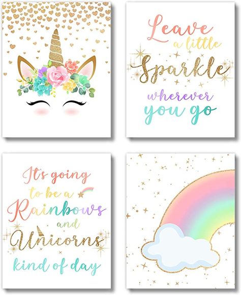 Rainbow Girls Room, Deco Surf, Unicorn Bedroom Decor, Girls Room Paint, Unicorn Wall Decor, Teen Girls Room, Rainbow Bedroom, Unicorn Room Decor, Girls Room Wall Decor