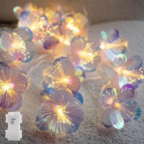 Amazon.com: YOLIGHT Fiber Optic Flower String Lights Battery Operated with Timer, 6.5ft 10 LED Flower Garland Lights Firework Fairy Lights for Room Table Wedding Christmas Spring Decor (Warm White) : Home & Kitchen Lights For Room, Flower Fairy Lights, Garland Lights, Starburst Light, String Lights In The Bedroom, Outdoor Decorative Lights, Led Flower, Battery String Lights, Indoor String Lights