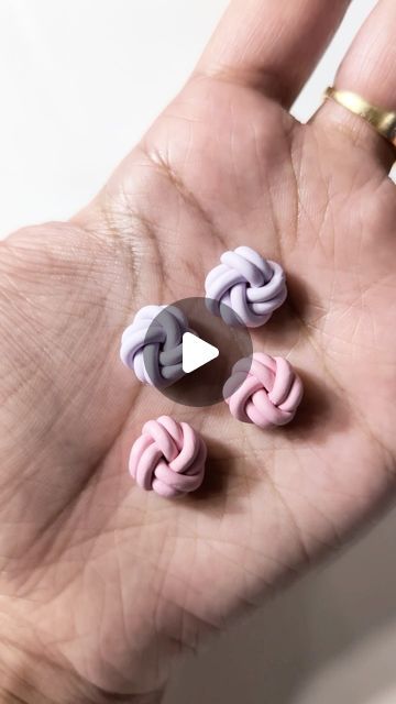 Saheli Paul on Instagram: "To continue the trend, making a double knotted studs, just loving the feel of it. … #polymerclay #polymerclaycreations #polymerclayartist #polymerclayart #artistsofgeorgia" Making Clay Stud Earrings, Polymer Clay Knot Earrings Tutorial, Polymer Clay Studs, Clay Arts, Polymer Clay Stud Earrings, Clay Stud Earrings, How To Make Clay, Fondant Figures, Earring Tutorial