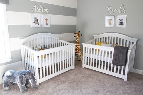 Twin Nursery Room, Twin Baby Rooms, Twins Nursery, Twin Nursery, Nursery Idea, Nursery Safari, Stylish Bedroom Design, Babies Room, Child Hood