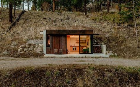 Photo 1 of 13 in She Built a 330-Square-Foot Cabin in One of Washington’s Biggest Outdoors Destinations - Dwell Small Structures, Concrete Siding, Earth House, Metal Siding, Walter Gropius, Landscape And Urbanism, Chicago Architecture, Tiny Cabin, Cultural Architecture