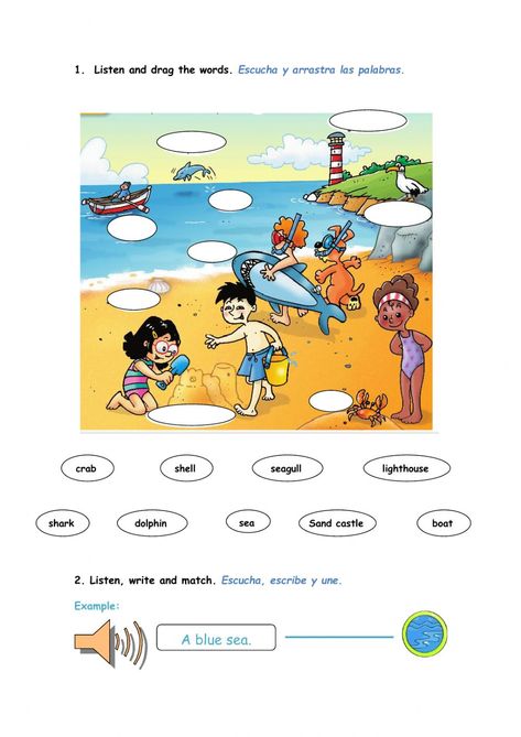 Summer Time Worksheets, Summer Vocabulary, Holiday Worksheets, Verb Worksheets, Summer Activity, English As A Second Language (esl), English As A Second Language, Summer Activities For Kids, Preschool Learning Activities