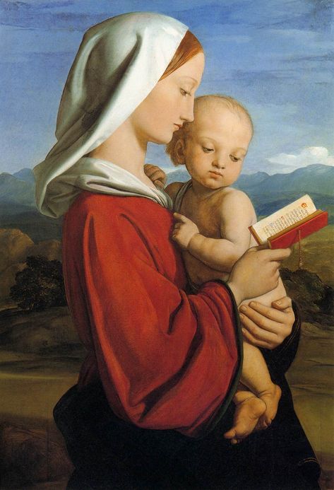 William Dyce, The Madonna and Child, 1845 Royal Collection Trust, An Open Book, Queen Of Heaven, Blessed Mother Mary, Scottish Artists, Mary And Jesus, Madonna And Child, Blessed Virgin, Blessed Virgin Mary