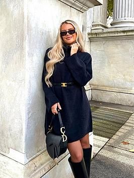 Roll neck jumper dress