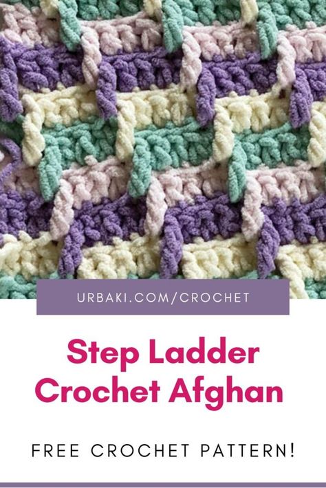 Ladder Blanket, Crochet Texture, Crochet Blanket Stitch Pattern, Bobble Stitch Crochet, Crochet Afghan Patterns Free, Crochet Stitches For Blankets, Crochet Blanket Designs, Crochet Throw Blanket, Baby Afghan Crochet