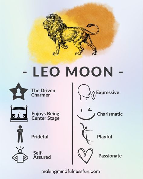 Leo Moon Traits, Taurus Sun Leo Moon, Moon In Leo Men, Leo Moon Woman, Moon In Leo Woman, Moon In Leo Aesthetic, Leo Moon Aesthetic, Leo Moon Sign, Faith Aesthetic