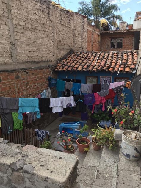 The House On Mango Street, European Village, Mexican Home Decor, Mexico Culture, Mexican Home, Laundry Day, Mexican Culture, Mexico Travel, Clothes Line