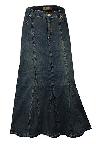 Black Denim Skirt Outfit, Denim Skirts Knee Length, Womens Denim Skirts, Denim Skirt Outfits, Winter Skirt Outfit, Long Denim Skirt, Ankle Length Skirt, Womens Maxi Skirts, Denim Maxi