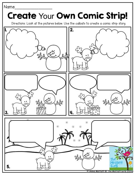 Create Your Own Comic Strip! This is such a FUN way to get second grade students writing creatively! Create Your Own Comic, School Libraries, 2nd Grade Writing, Preschool Bulletin, Christmas Comics, Book Displays, Christmas Writing, 1st Grade Writing, First Grade Writing