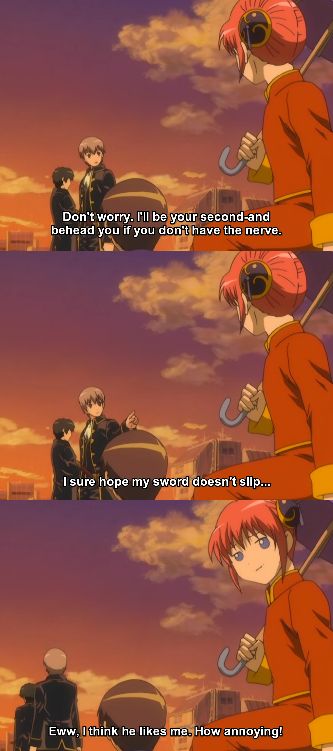 Gintama: Kagura and Okita, major ship! (This would be my last one, I promise =))) Kagura And Okita, Gintama Kagura, Gintama Funny, American Cartoons, Be My Last, Anime I, Comedy Anime, Fairy Tail Ships, Gin Tama