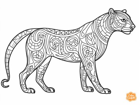 illustration of Intricate panther coloring activity Super Hero Training, Coloring Page For Adults, Year Book, Coloring Activity, Safari Adventure, Animal Activities, Color Images, Into The Wild, Dog Images