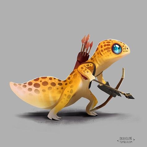 ranger for DnD Alex Braun, Cartoon Lizard, Creature Drawings, Concept Art Drawing, Creature Concept Art, Arte Fantasy, Art And Illustration, Creature Concept, Character Design References