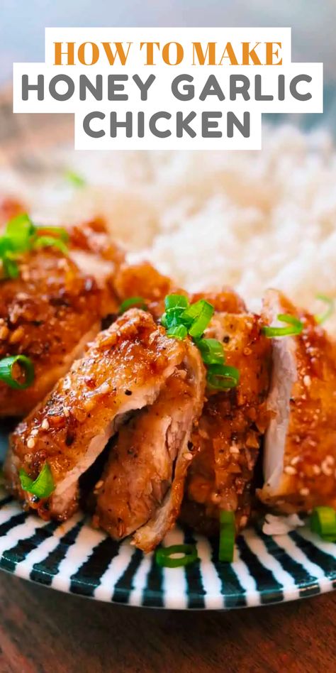 20 minutes Honey Garlic Chicken has been one of my go-to recipes this month! Crispy, juicy, and packed with flavor Tiffany Cooks, Tiff Cooks, Chicken With Honey, Easy Honey Garlic Chicken, Tiffy Cooks, Chicken Smothered, Asian Chicken Recipes, Amazing Chicken, Chicken Dishes Easy