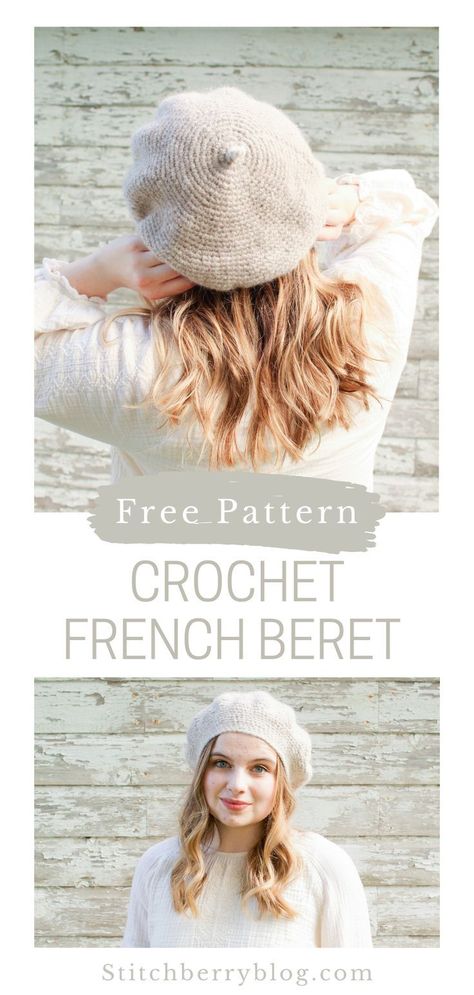 Burette Crochet Hat, Cat Beret Crochet Pattern Free, Beret Hat Knitting Pattern, Beret Hat Crochet Pattern, Crochet Modern Clothes, Beret Hat Pattern Free, Cat Beret Crochet Pattern, Beret Free Crochet Pattern, Free Crochet Beret Hat Patterns