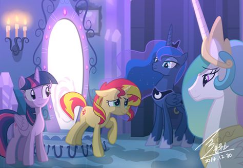 It's a Trick! My Lil Pony, Mlp Fan Art, Princess Celestia, Princess Luna, Mlp Equestria Girls, My Little Pony Characters, My Little Pony Drawing, Sunset Shimmer, Mlp Pony