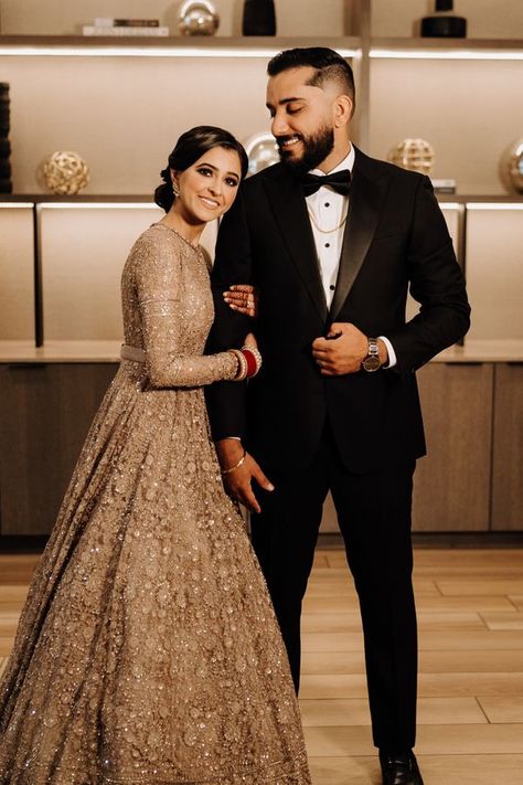 Couple Engagement Dress Indian Matching, Engement Dress Indian Couple, Reception Couple Dress Indian, Wedding Matching Outfits, Marriage Clothes, Gold Outfits, Asian Wedding Dress Pakistani, Reception Outfits, Designer Bridal Lehenga Choli